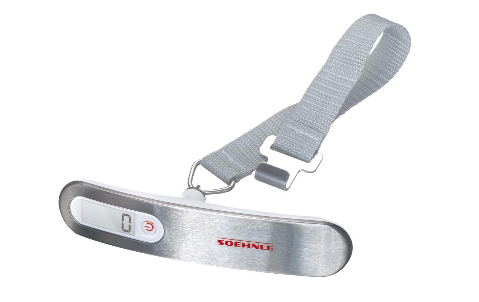 Soehnle Kofferwaage Travel – bis 50 kg – LCD, Edelstahl, Silber