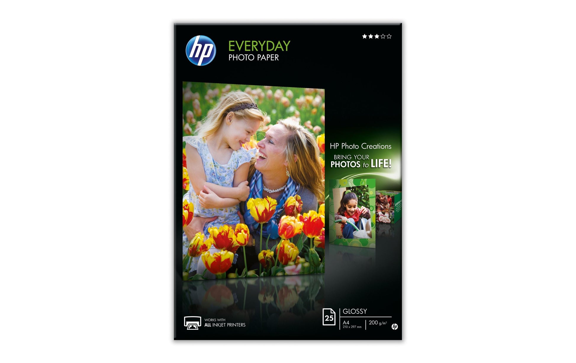 HP Fotopapier – glänzend, A4, 200 g/m², 25 Blatt – für Inkjet-Drucker