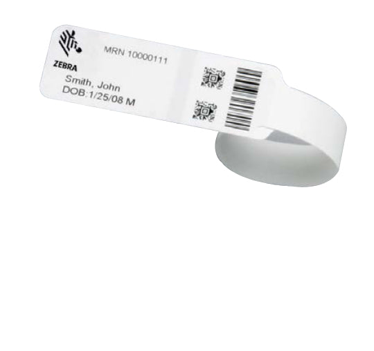 Zebra Armbandetiketten, 25 mm × 152 mm, weiss, Nylon
