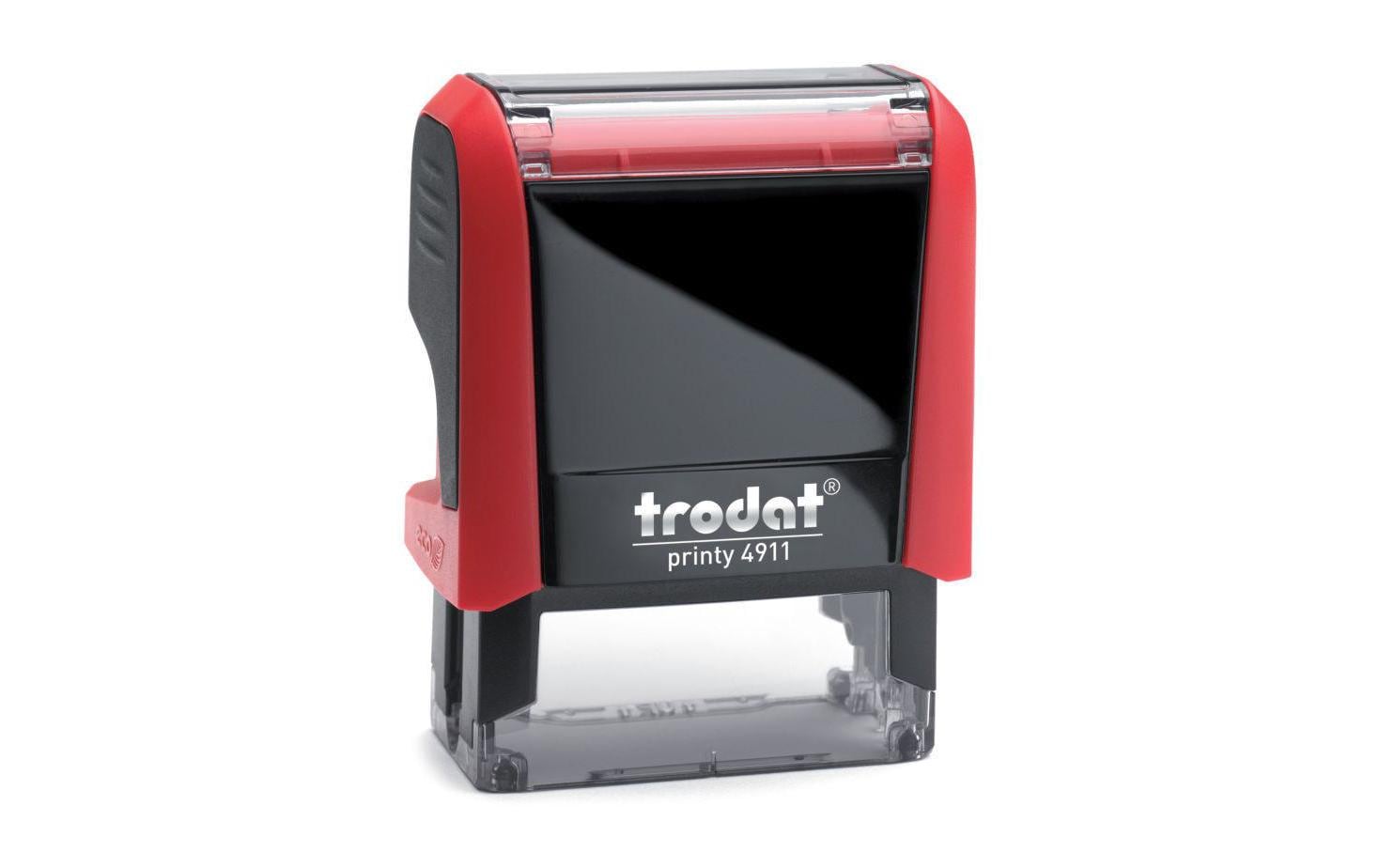 Trodat Printy 4911 – Selbstfärbender Wortstempel, Text Erledigt, Deutsch – Abdruck 38 × 14 mm – rot