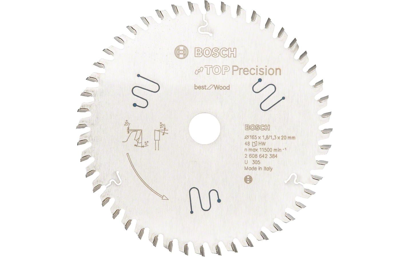Bosch Kreissägeblatt, Top Precision Wood, 2 608 642 384, 165 mm × 20 mm