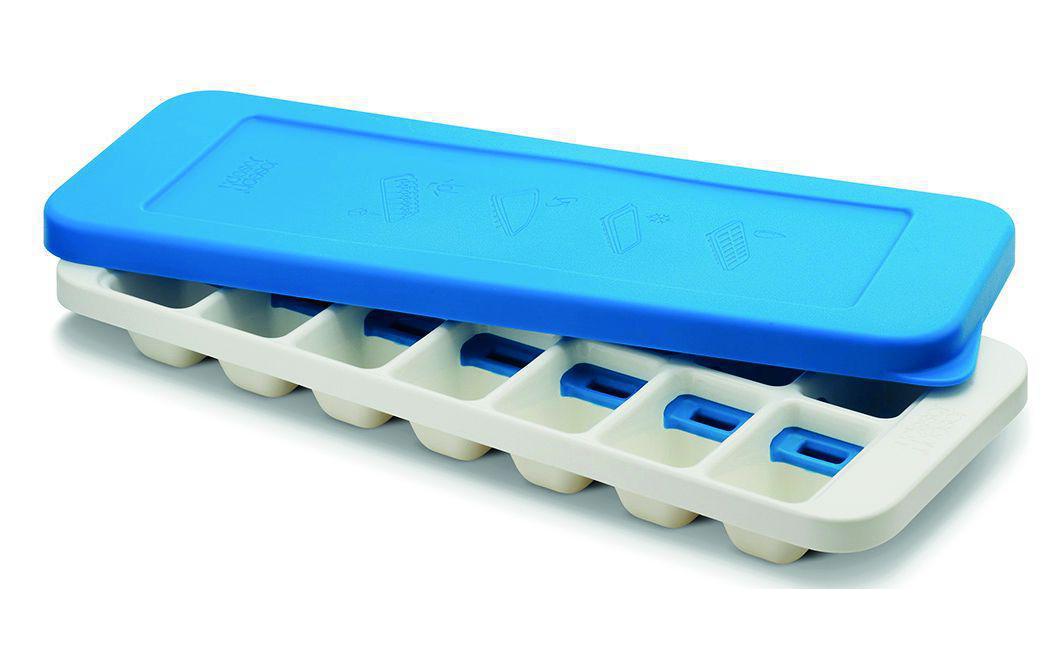 Joseph Joseph Eiswürfelbehälter QuickSnap Plus – 32,5 × 13 × 3,5 cm, Silikon, Blau, mit Auswerfer