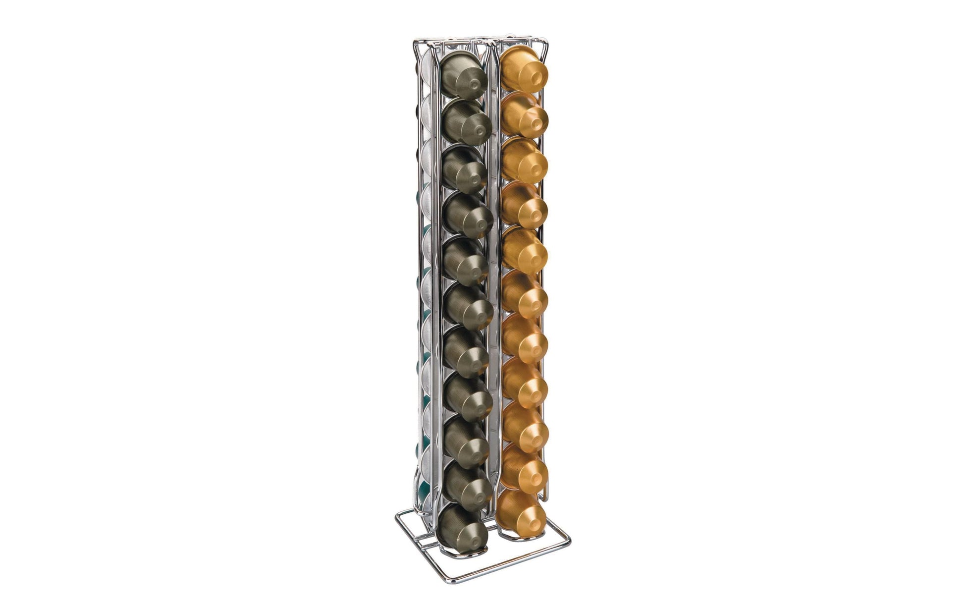 Ibili Kaffeekapselhalter 44 Kapseln, 10 × 10 × 38 cm, Metall, Silber, für Nespresso-Kapseln