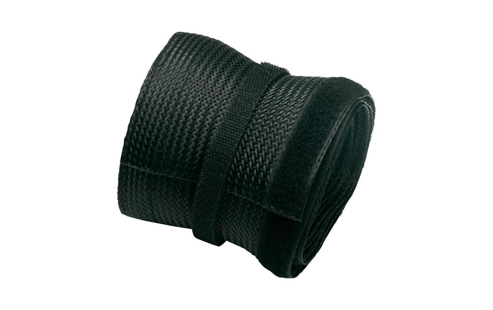 PureMounts PM-ZCCS-SOCKS-85B – Kabelschlauch, 85 mm × 1,8 m, Polyester, Klettverschluss, Schwarz, 1 Stück