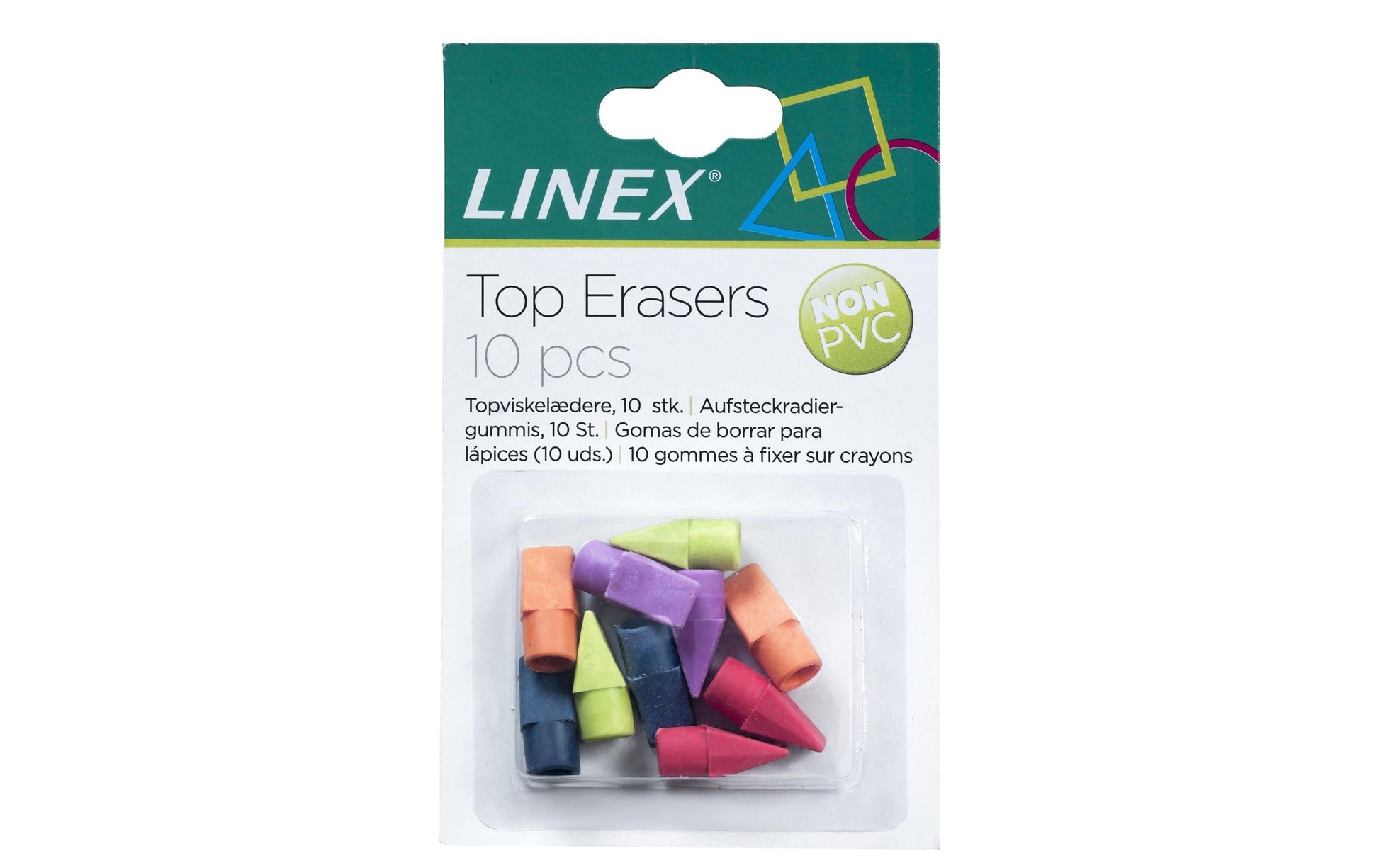 Linex Radierer – für Bleistifte und Farbstifte – sortiert – 10er-Pack