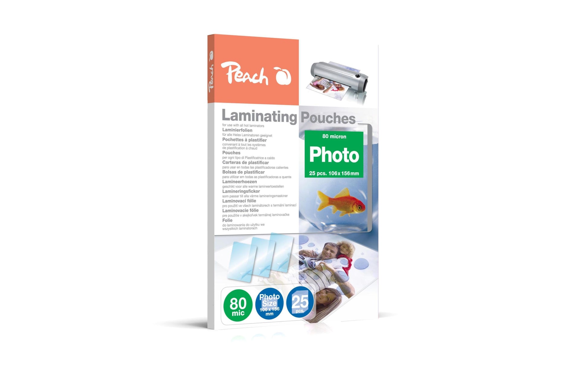 Peach Laminierfolien 100 × 150 mm – 80 µm, glänzend, 25 Stück