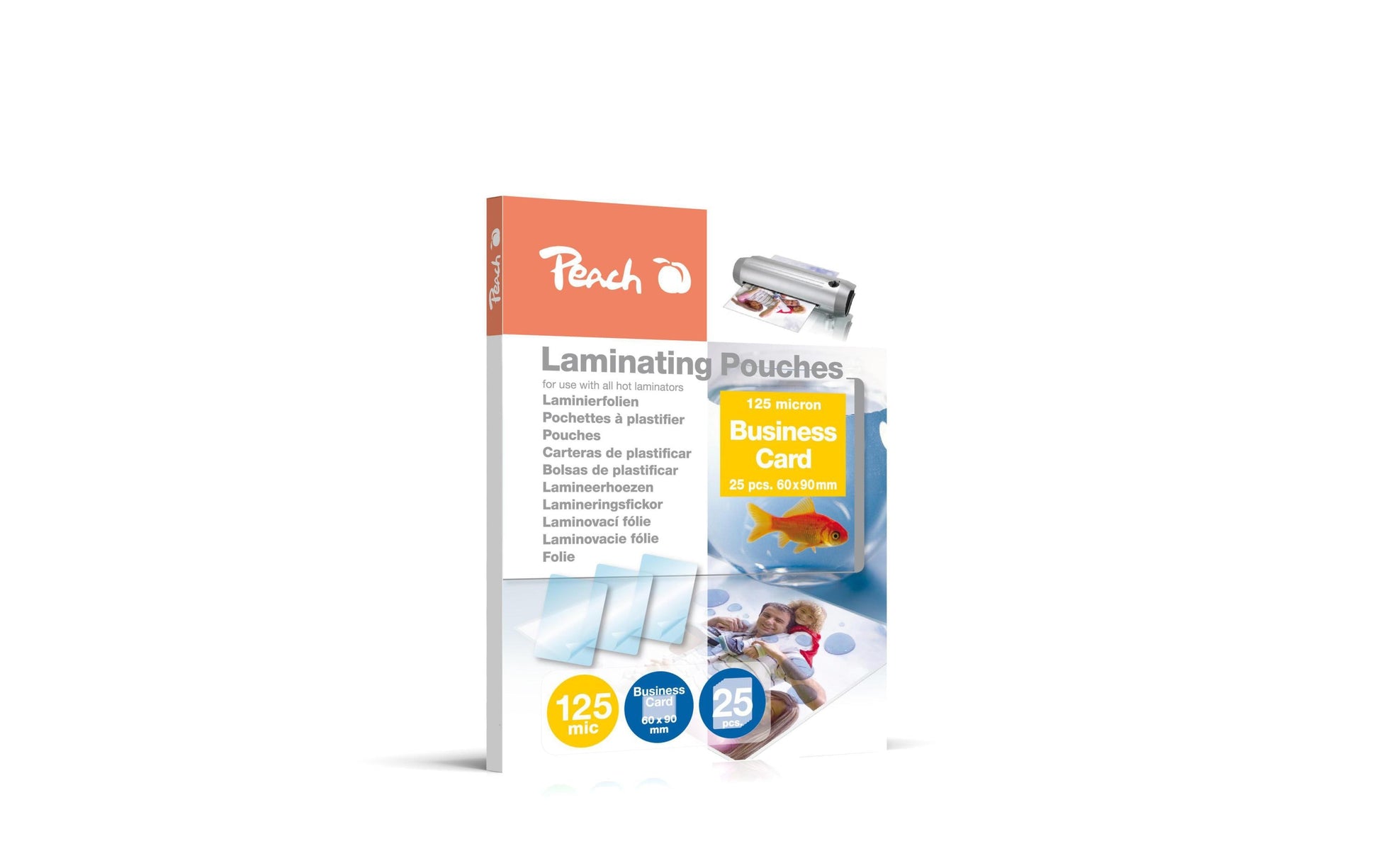 Peach PPR525-08 Laminierfolien 60 × 90 mm – 125 µm, glänzend, 25 Stück
