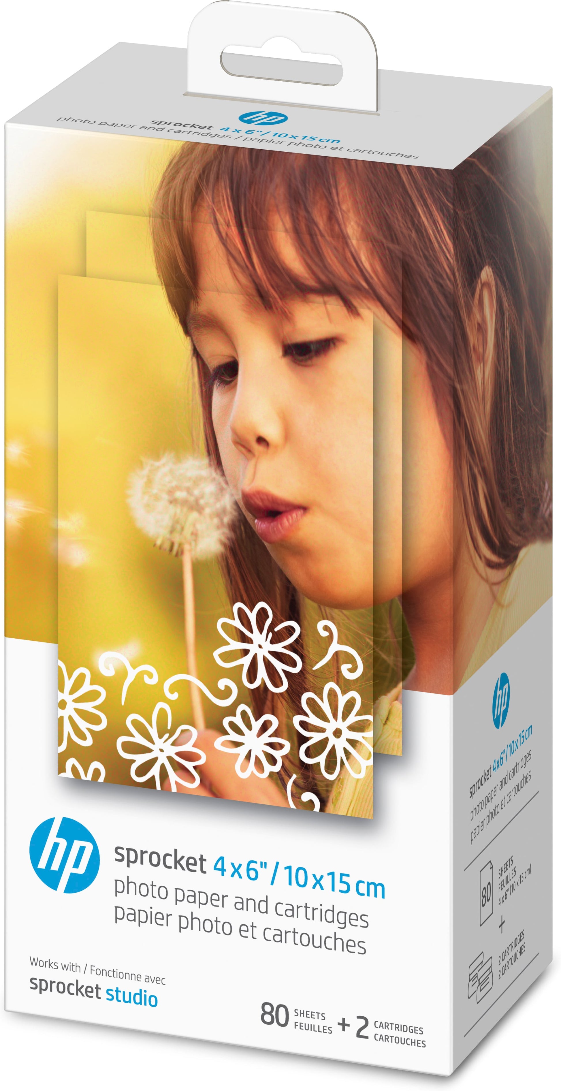 HP Sprocket Studio Fotopapier – glänzend, 102 × 152 mm, 240 g/m², 80 Blatt – für HP Sprocket Studio