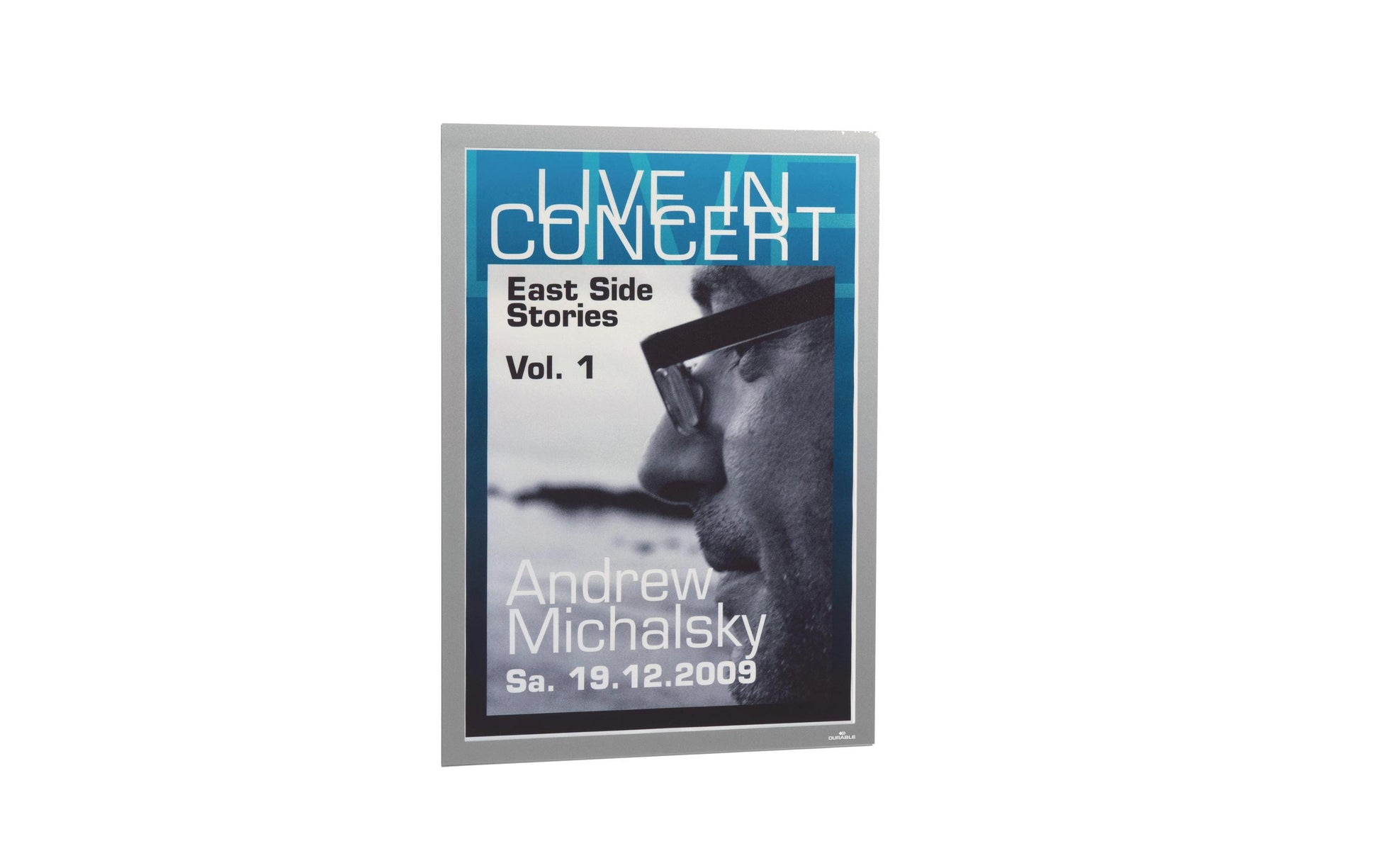 Durable Info-Rahmen – 325 × 445 mm, silber, selbstklebend, wiederablösbar, für A3