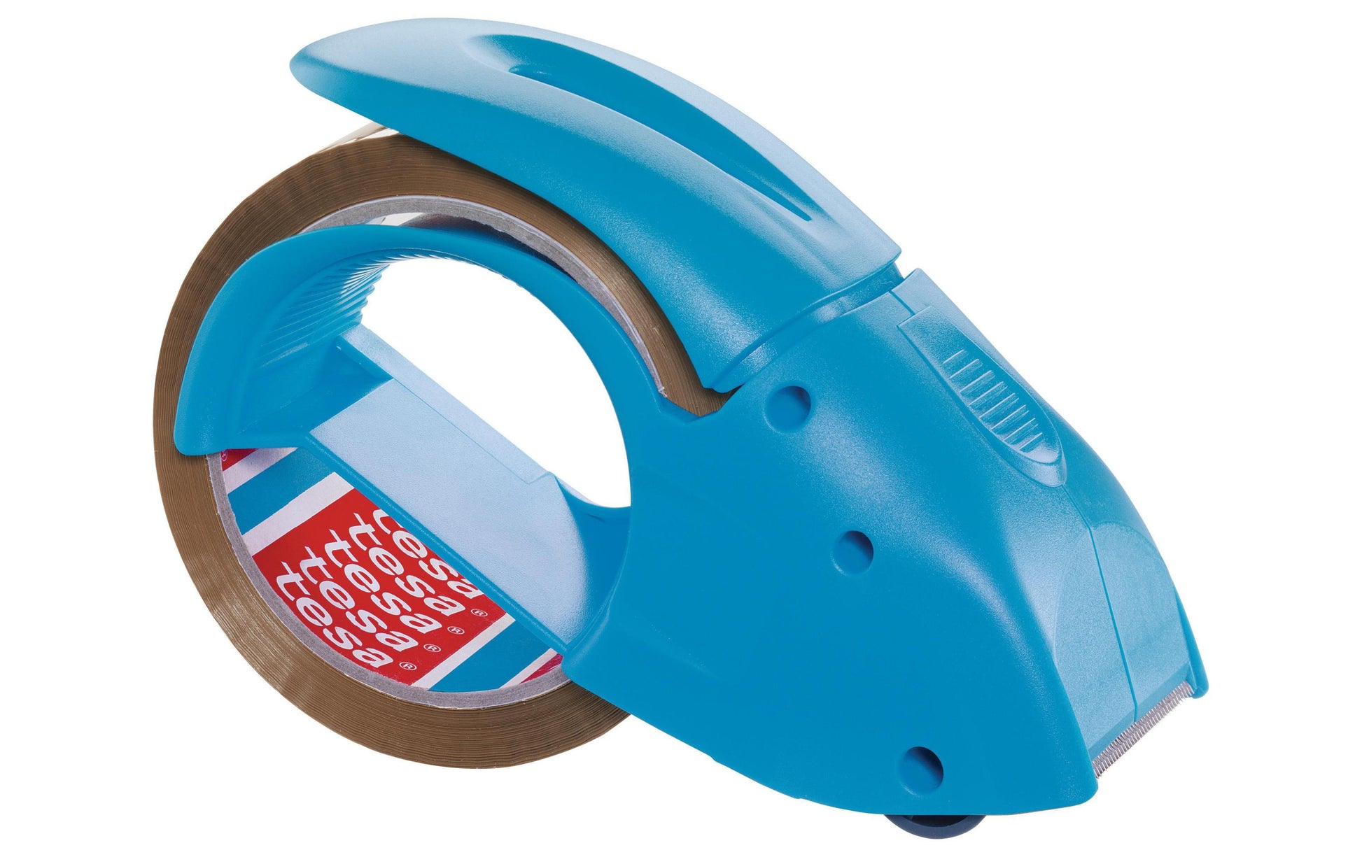 TESA Verpackungsbandabroller – für Verpackungsband bis 50 mm × 50 m, Blau