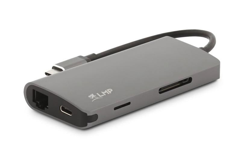 LMP 15954 Multiport-Adapter – USB-C, 1× HDMI, 3× USB-A, 1× USB-C, GbE, SD/microSD, für Universal