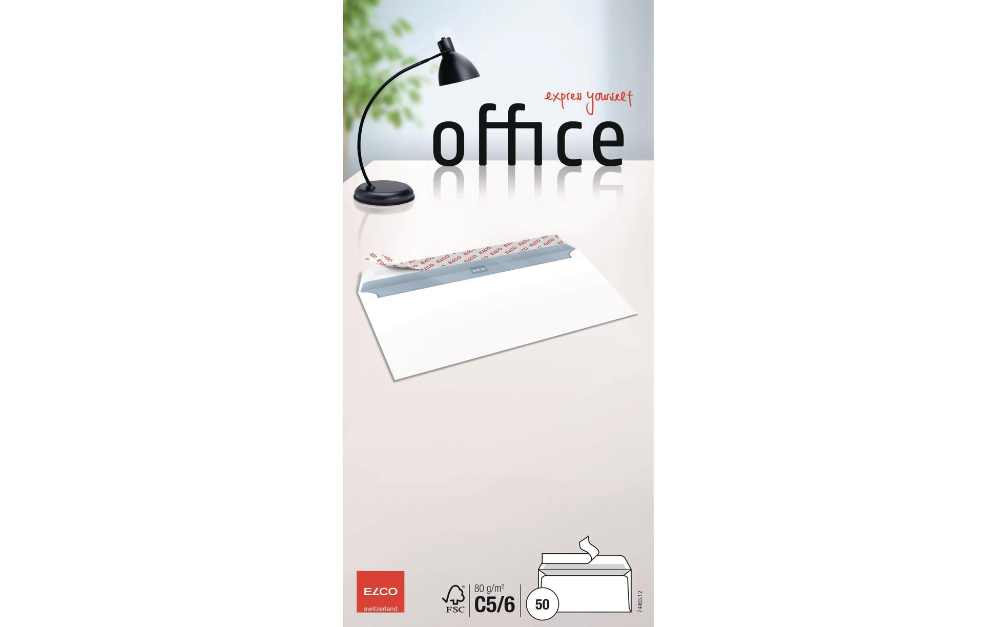 Elco Couvert C5/6, ohne Fenster, selbstklebend, hochweiss, 80 g/m² – 50 Stk.