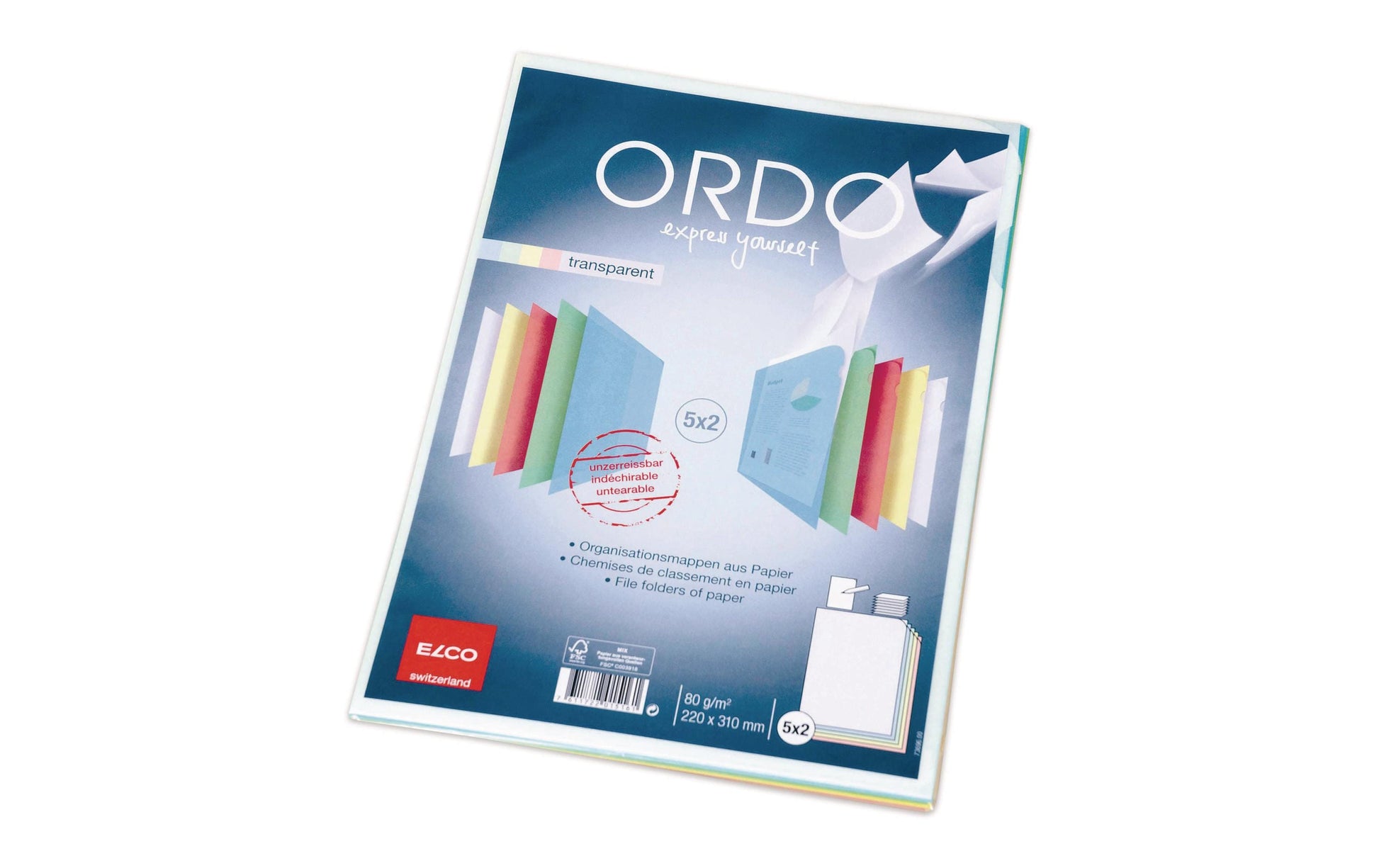 Elco Sichtmappe A4 – farbig sortiert, Papier, 10er-Pack