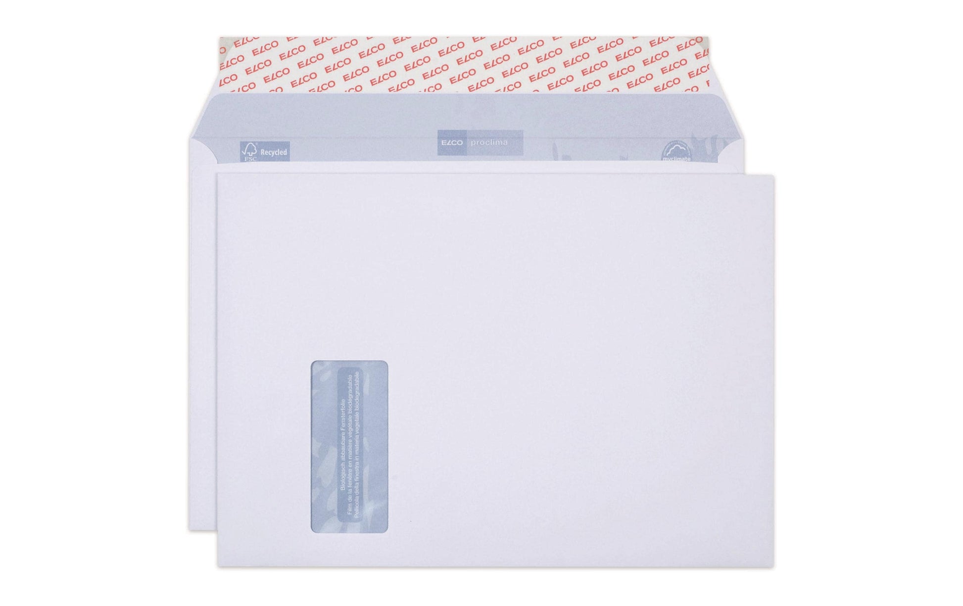 Elco Couvert C4, Fenster links, selbstklebend, weiss, 120 g/m², mit Innendruck – 250 Stk.