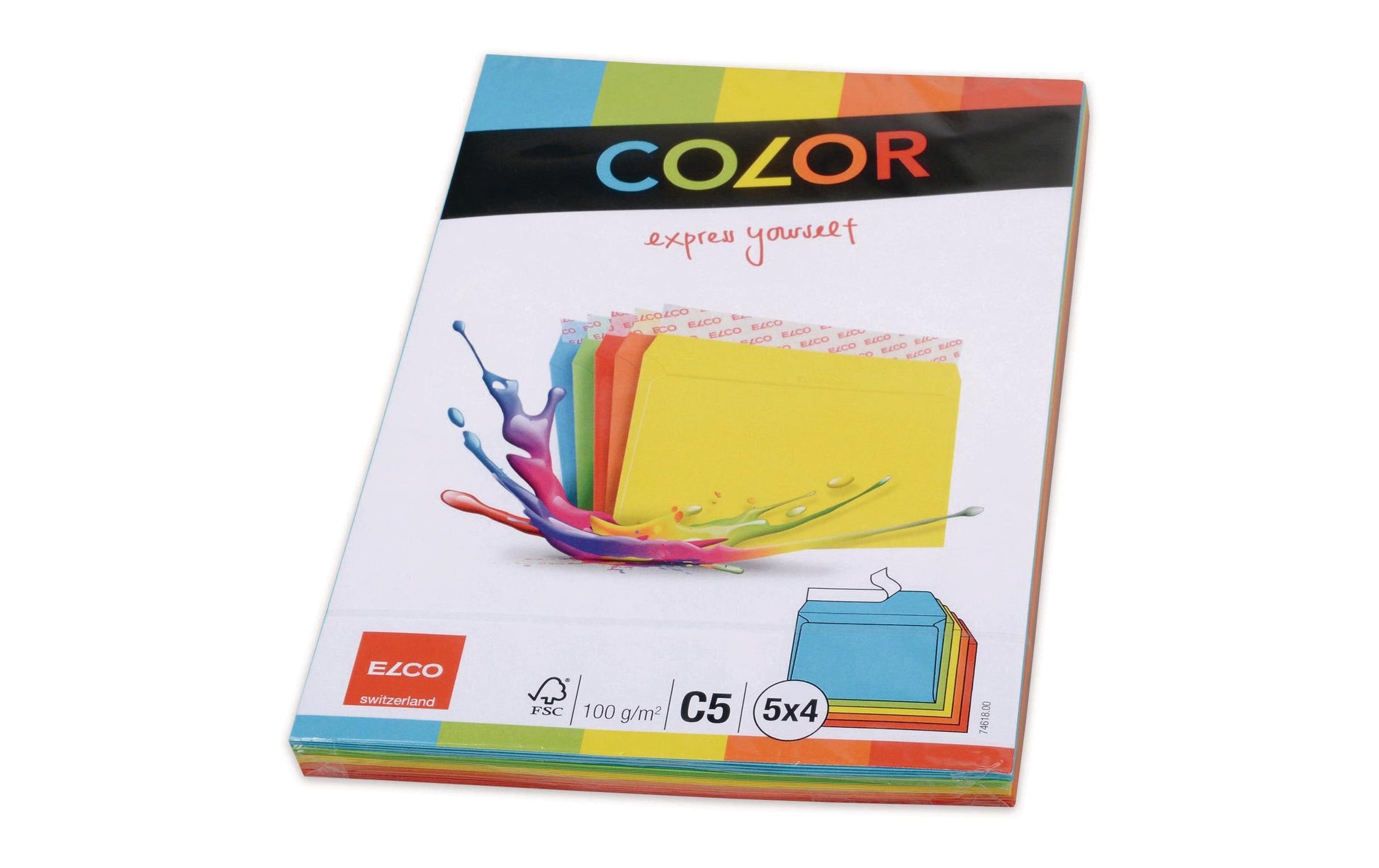 Elco Couvert C5, ohne Fenster, selbstklebend, farbig sortiert, 100 g/m² – 20 Stk.