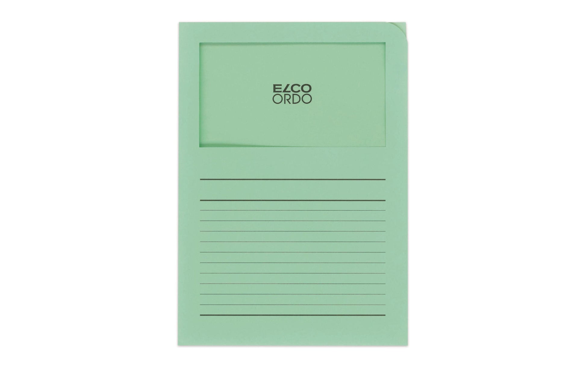 Elco Sichtmappe A4 – 10er-Pack, Grasgrün, Papier, Sichtfenster, Beschriftungsvordruck