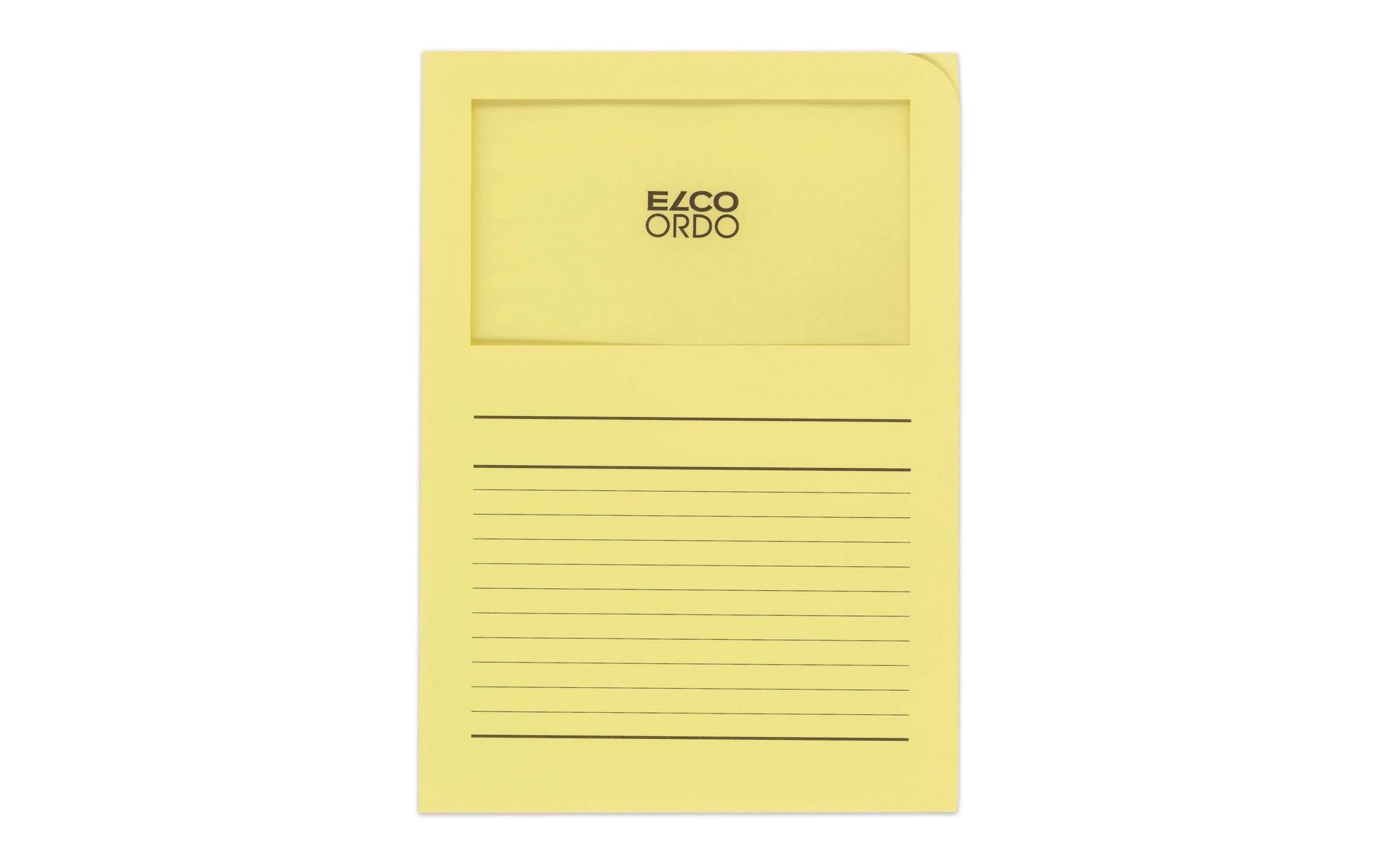 Elco Ordo Classico Sichtmappe A4 – Gelb, Papier, Beschriftungsvordruck, Sichtfenster, 10er-Pack