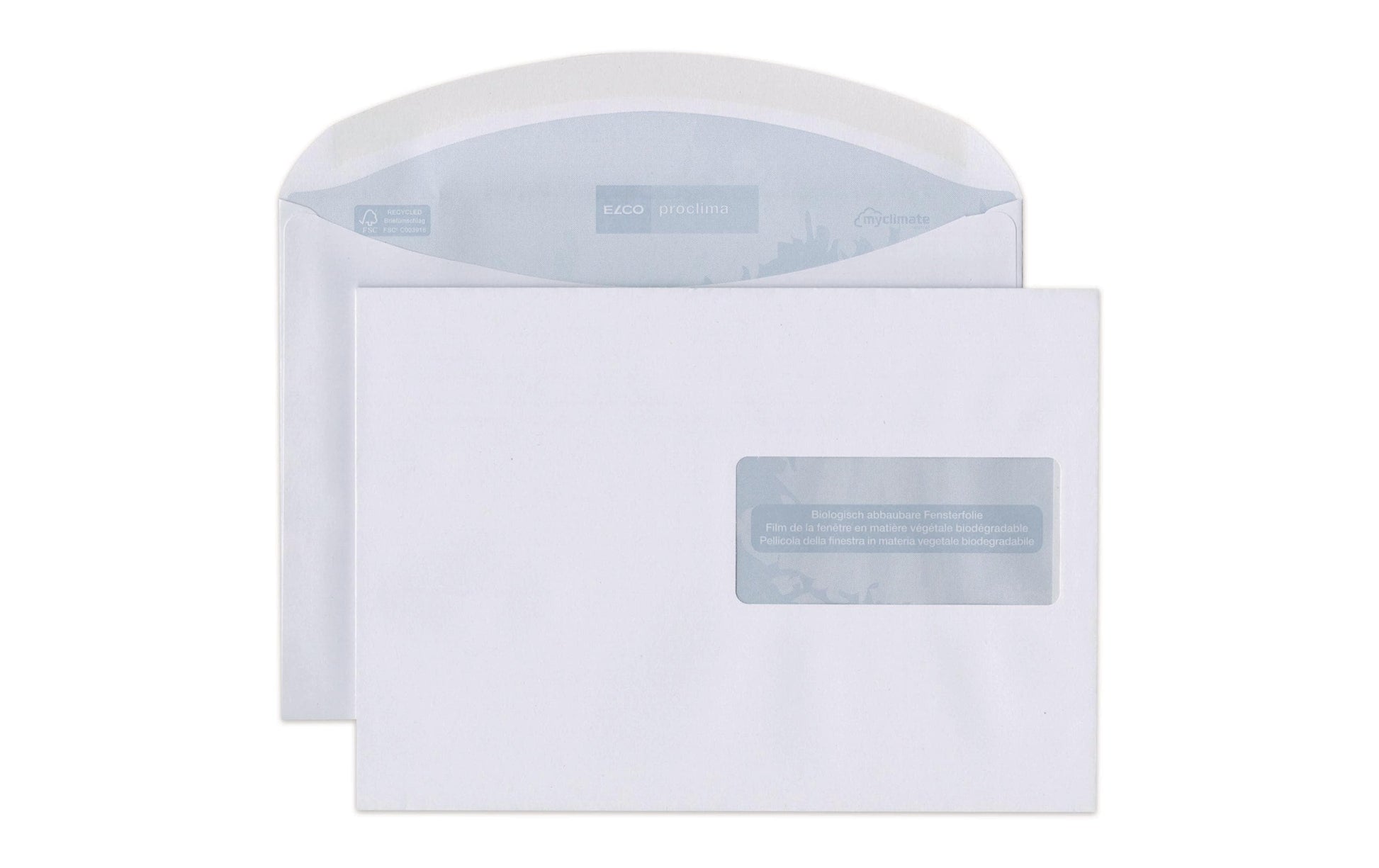 Elco Couvert C5, Fenster links, Nassklebung, weiss, 100 g/m² – 500 Stk.