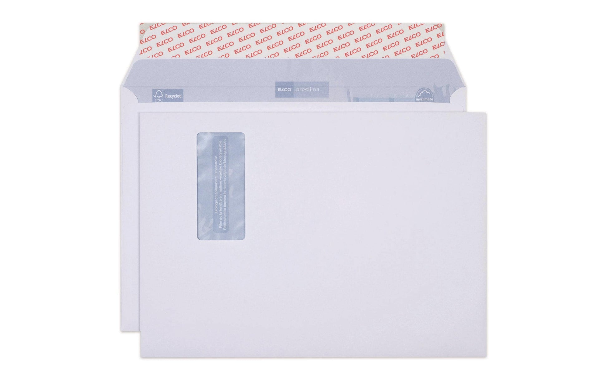 Elco Couvert C4, Fenster rechts, Haftklebung, weiss, 120 g/m², mit Innendruck – 250 Stk.