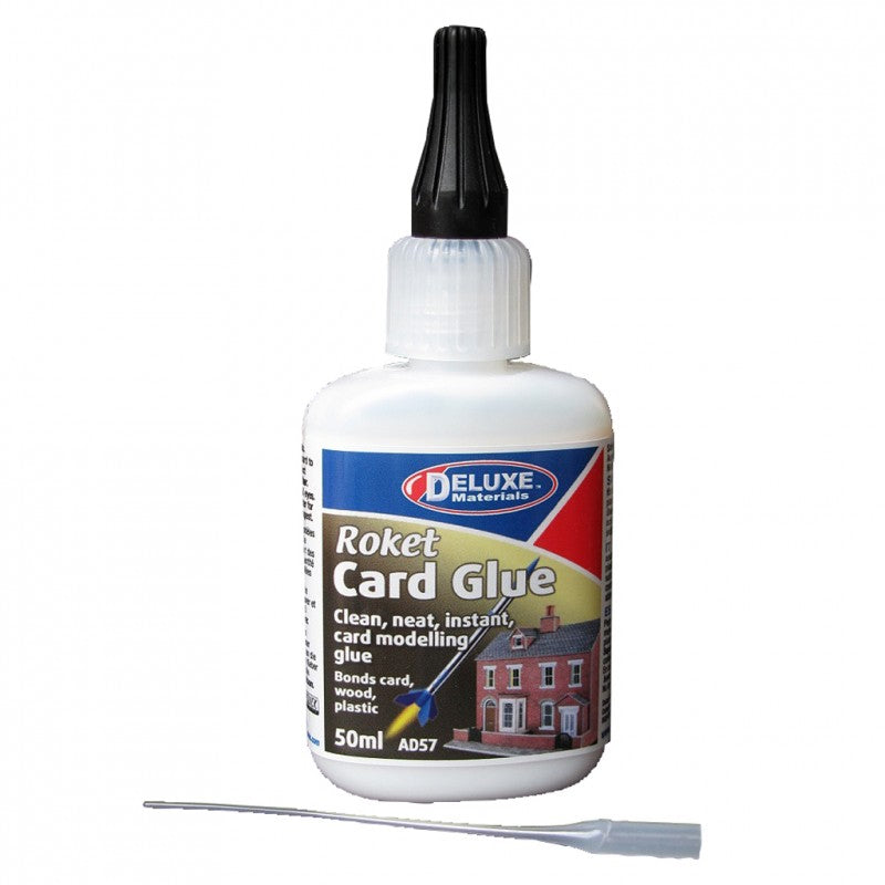 Deluxe Materials Spezialkleber Roket Card – Transparent, 50 ml, für Karton, flüssig, AD57