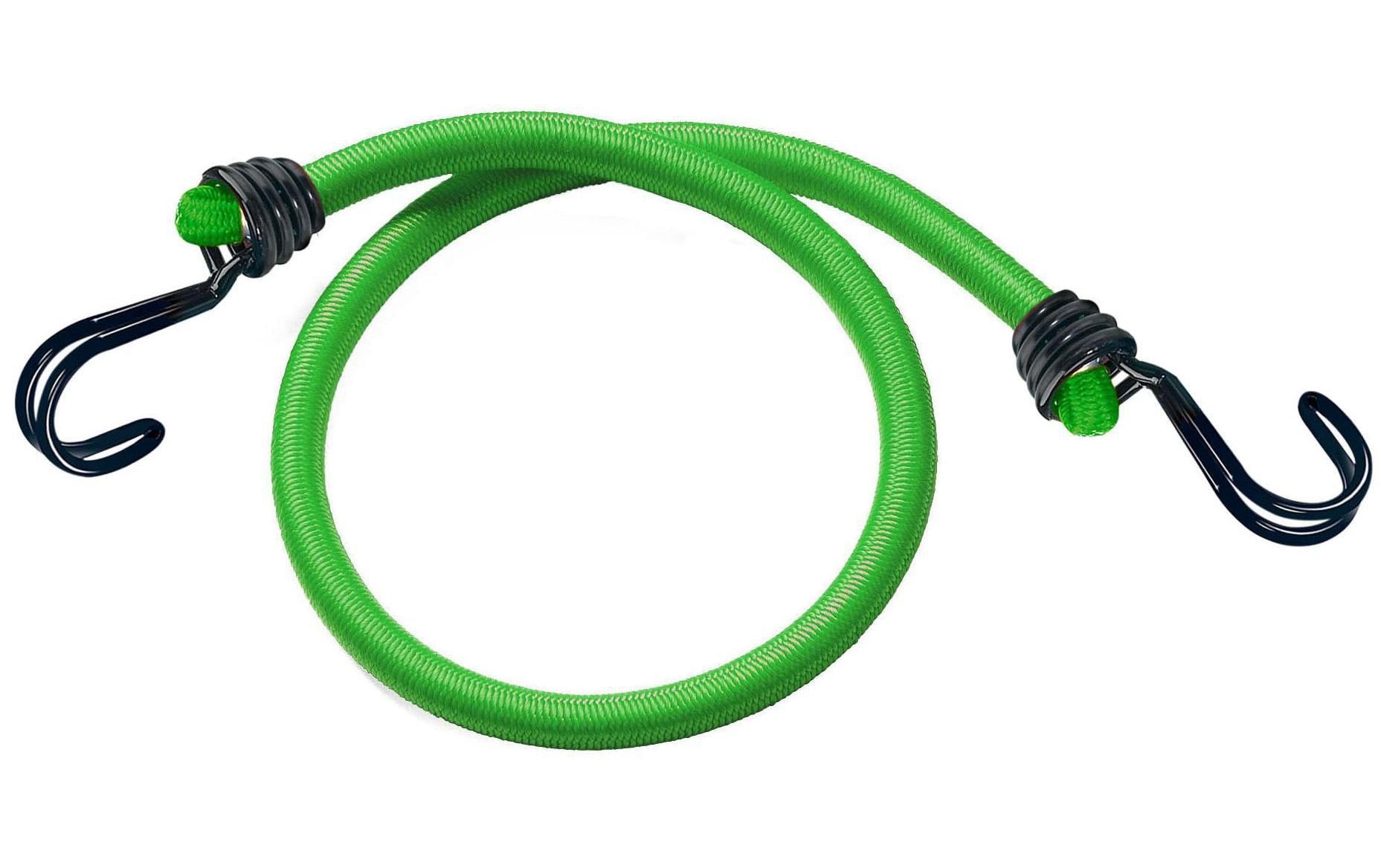 MASTER LOCK Masterlock – Gummi-Spannseil Ø 8 mm × 0,8 m, Gummi, grün, mit umgekehrten Doppelhaken, 2 Stk.