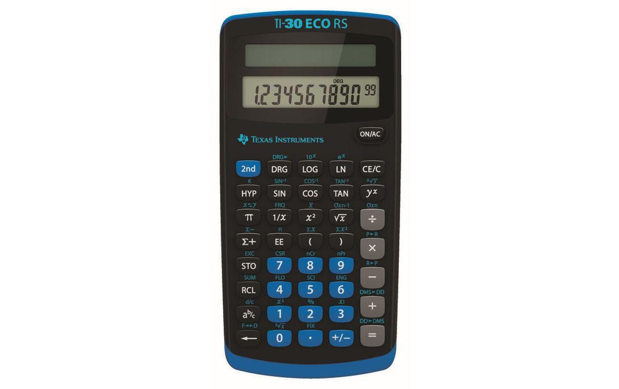 Texas Instruments Taschenrechner TI-30 ECO RS – 10-stellig – Solar/Batterie – Schwarz