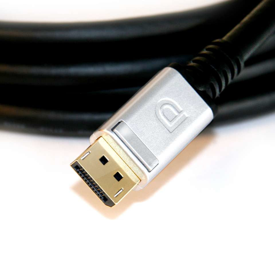 CLUB3D Club 3D DisplayPort Kabel DP 1.4 8K 60 Hz – 4 m – verriegelbar – Schwarz/Silber