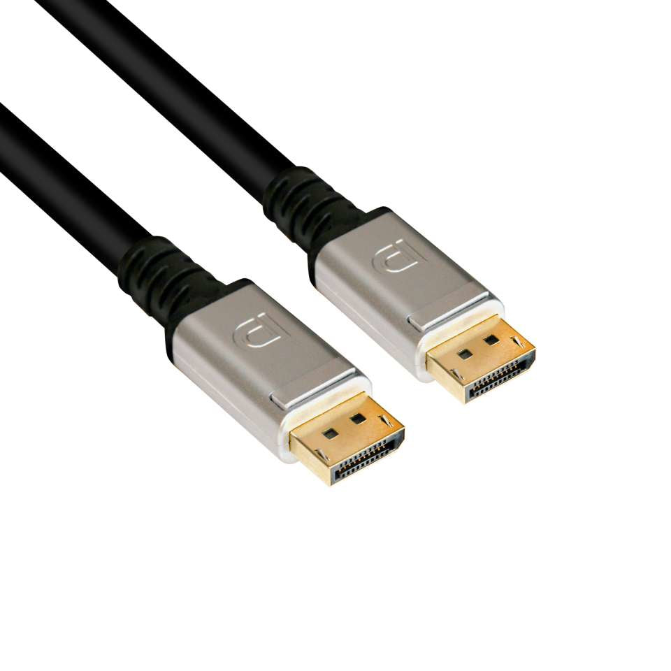 CLUB3D Club 3D DisplayPort Kabel DP 1.4 8K 60 Hz – 4 m – verriegelbar – Schwarz/Silber