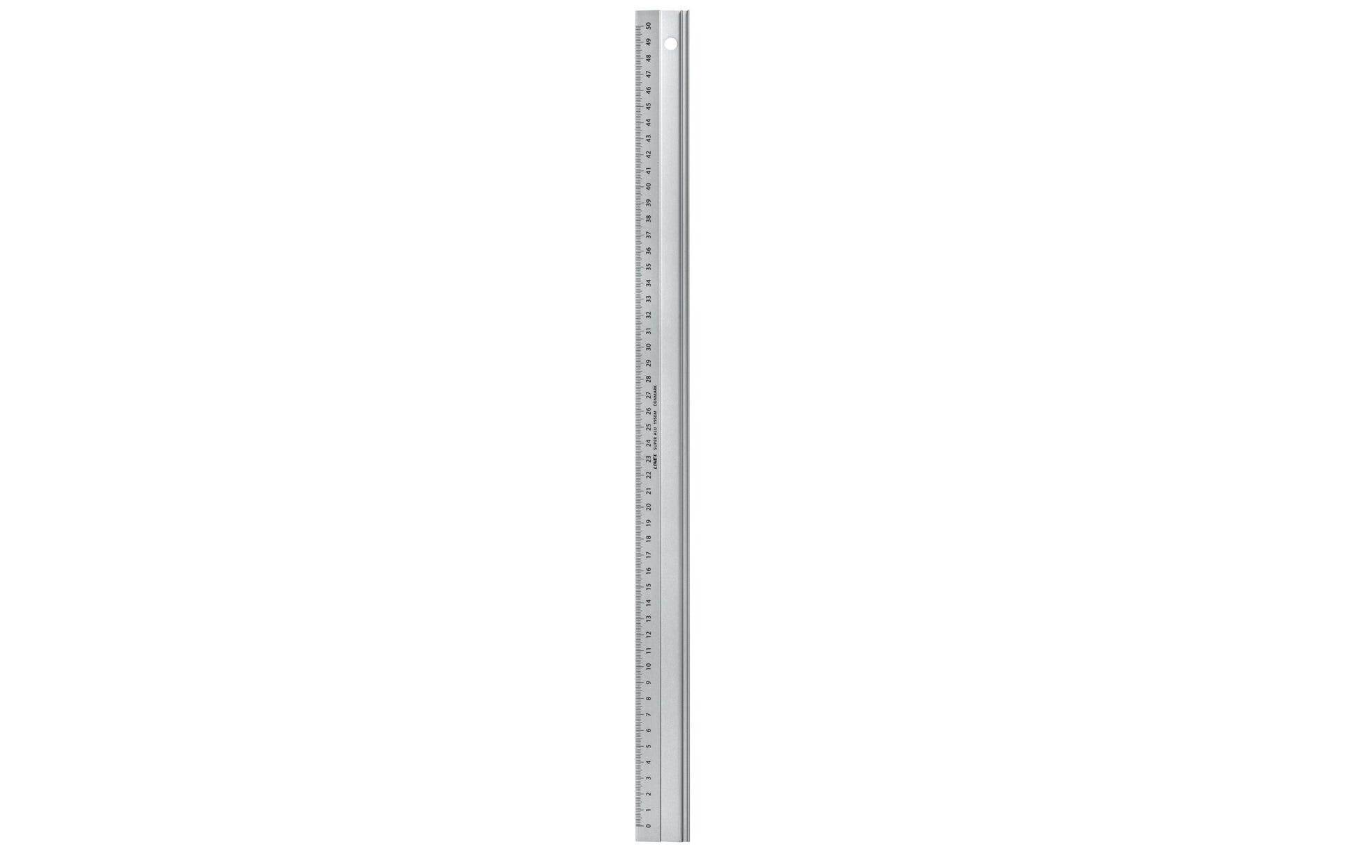 Linex Wandtafel-Lineal 50 cm – Aluminium, silber, rutschfest, mit Stahl-Schneidekante
