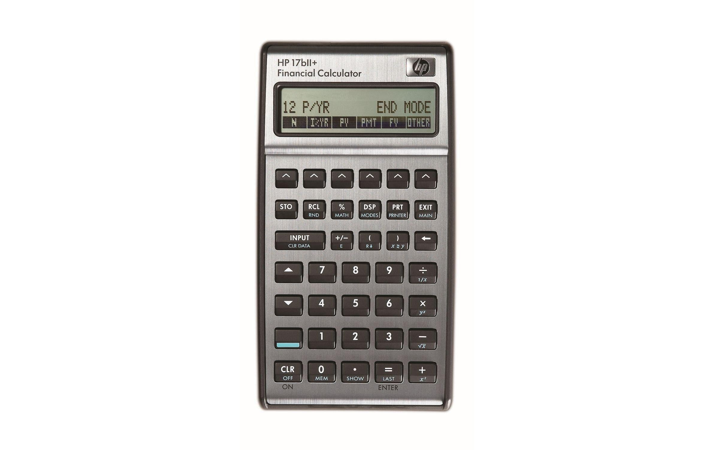 HP Taschenrechner 17bII+ – 22-stellig, LCD, Währung, Batterie, Schwarz