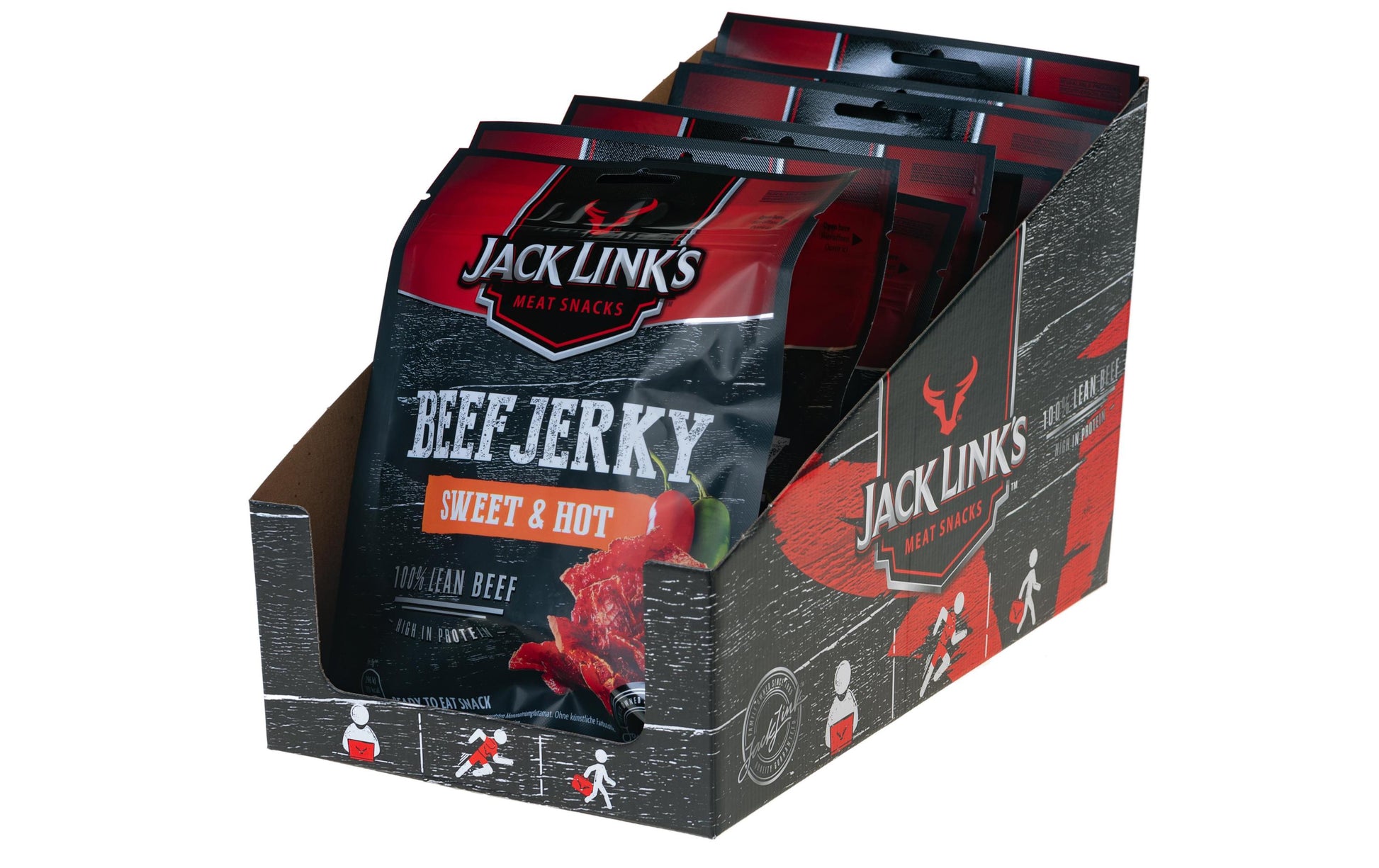 Jack Link's Beef Jerky – Süss & Scharf – 12 × 60 g