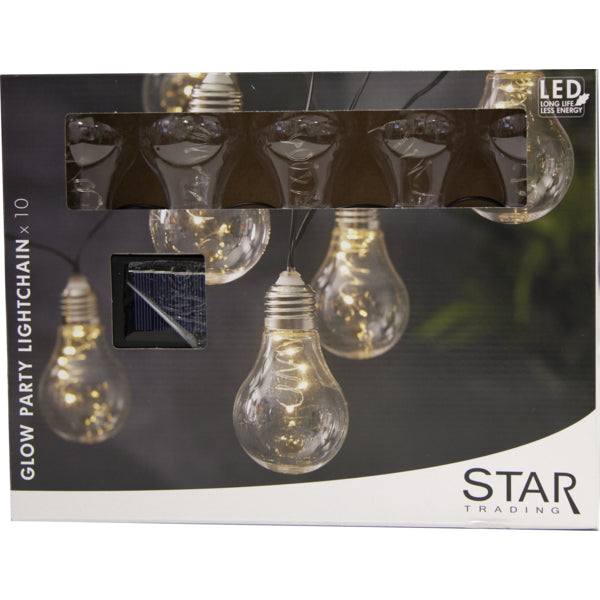 Star Trading Lichterkette – Warmweiss, 2700 K, IP44, Batteriebetrieb, Dämmerungsautomatik, Transparent, PVC