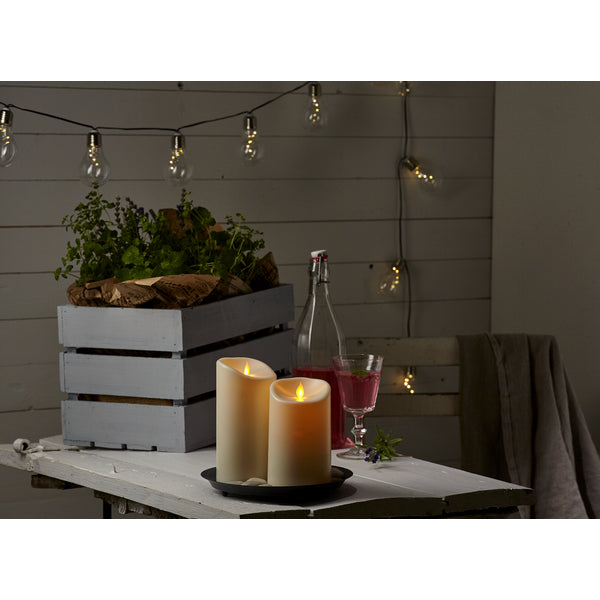 Star Trading Lichterkette – Warmweiss, 2700 K, IP44, Batteriebetrieb, Dämmerungsautomatik, Transparent, PVC