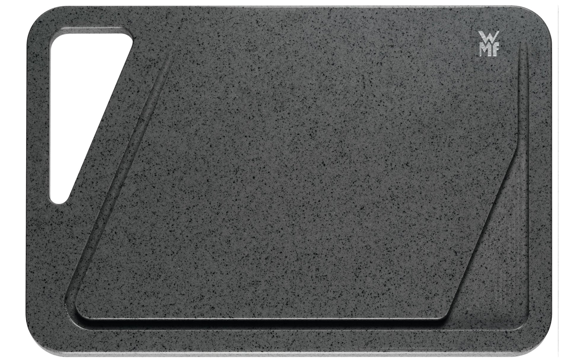 WMF Schneidbrett – 38 × 25 cm – Kunststoff – Grau – Saftrille, Griffe, spülmaschinenfest