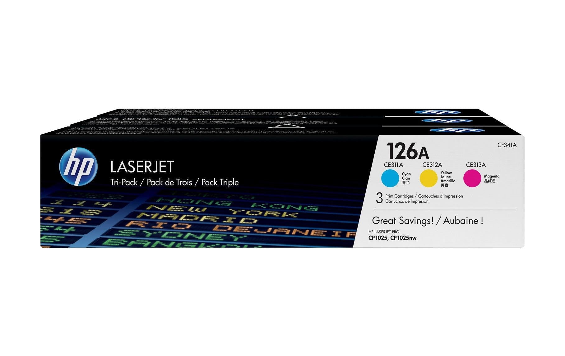 HP Toner-Multipack 126A – C/M/Y, 1000 Seiten