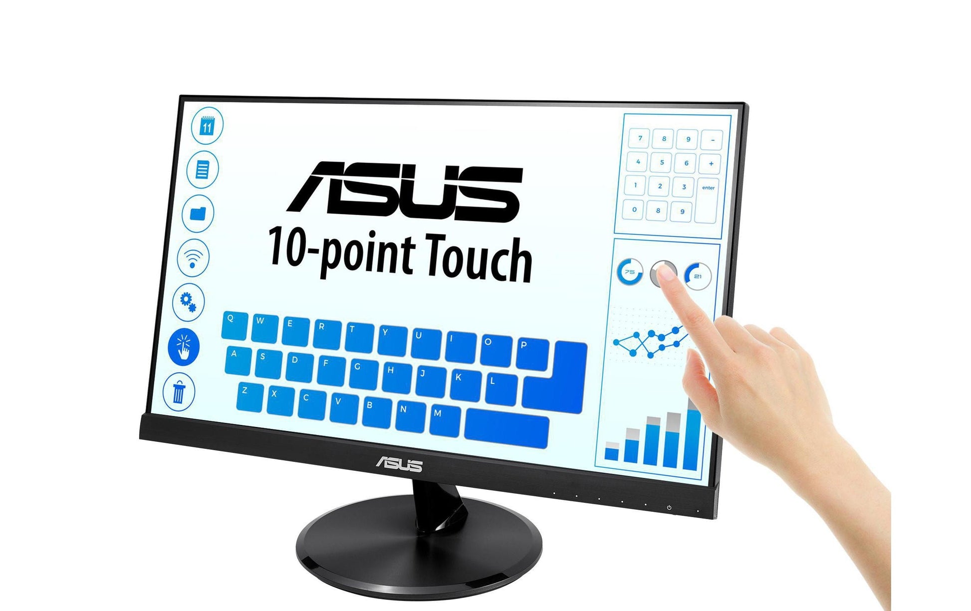 ASUS VT229H – Monitor, 21,5", 1920 × 1080 (Full HD), LED, Touch, Schwarz