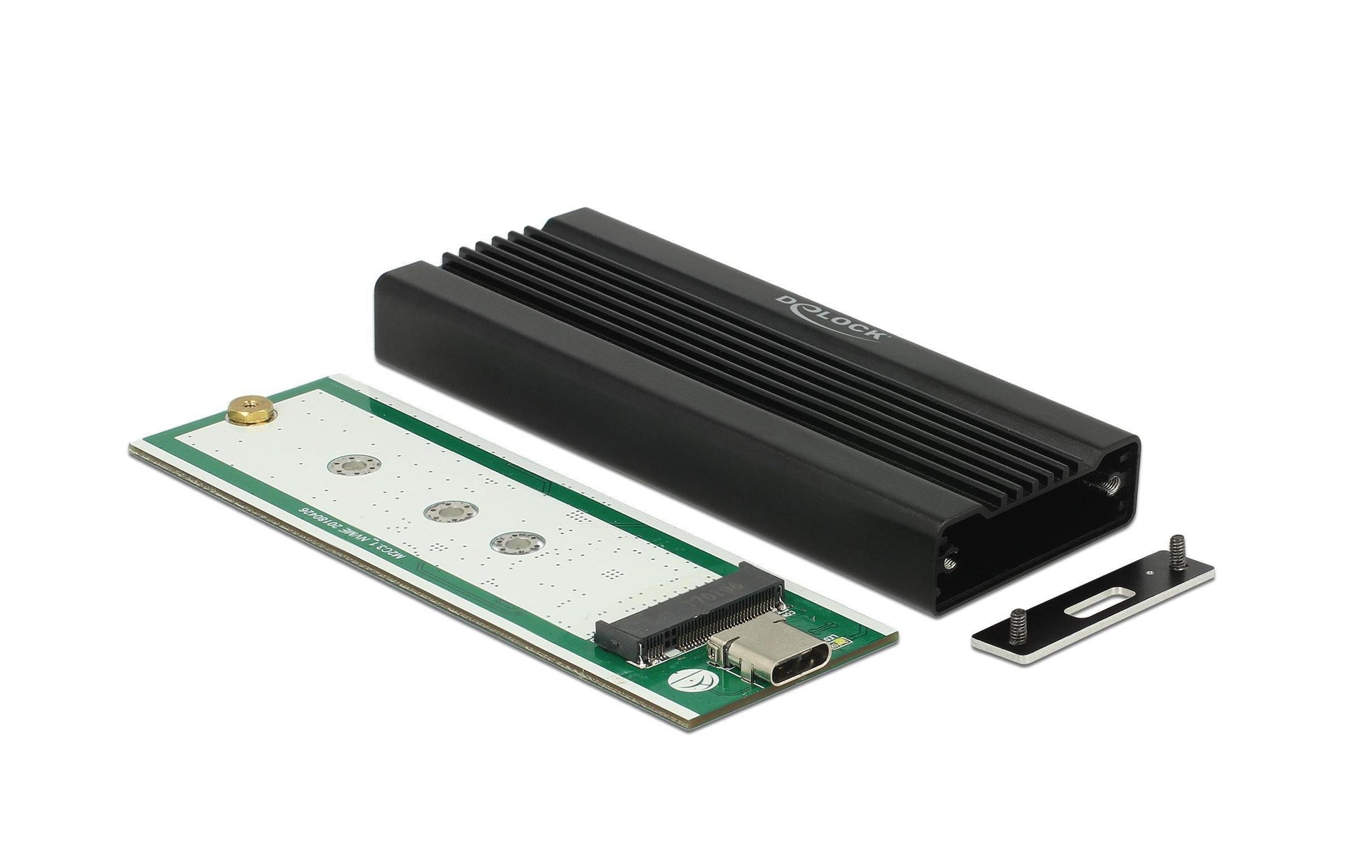 DeLOCK 42600 – 1-Bay M.2 Gehäuse – USB 3.2 Gen 2 (10 Gbit/s), NVMe, für M.2 2230/2242/2260/2280 (Key M)