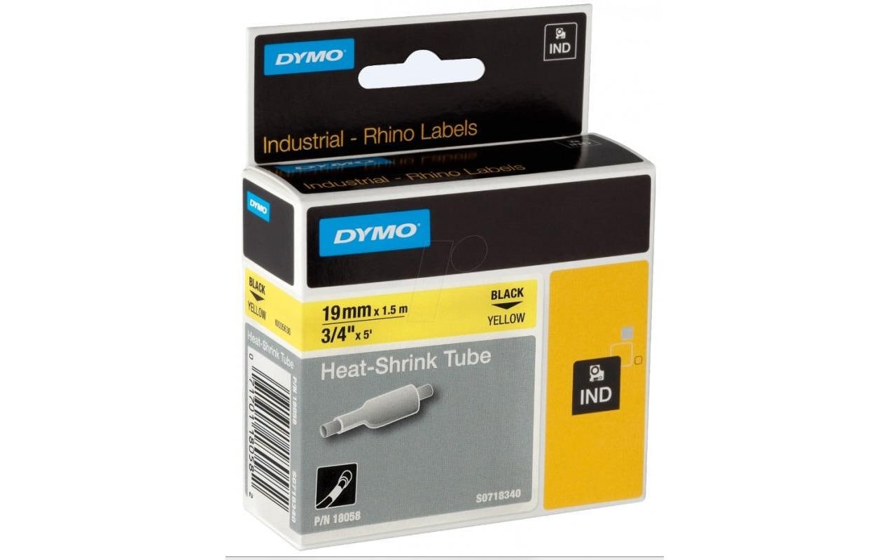 DYMO Schriftband – 19 mm × 1,5 m, weiss, schwarz – für DYMO Rhino: 3000, 4200, 5000 und weitere