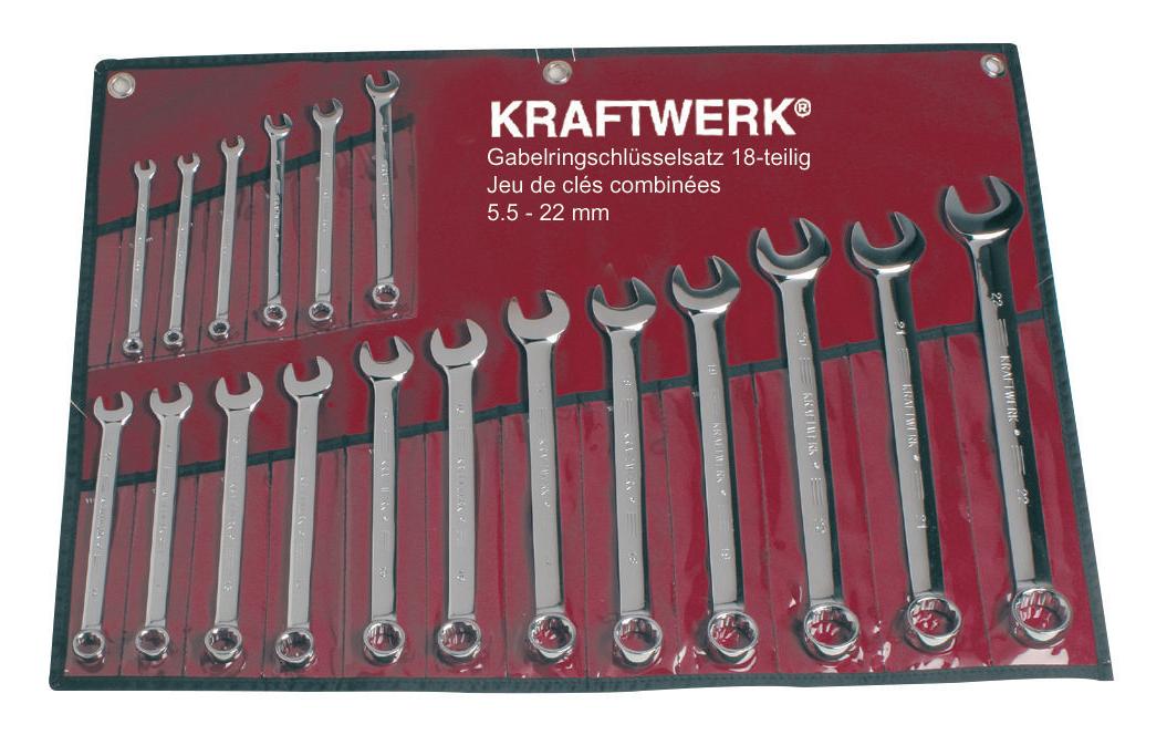 Kraftwerk Ringgabelschlüssel-Satz – 18 Teile – 3557R