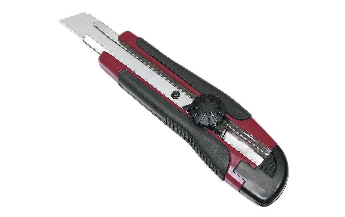 KRAFTWERK 3315 – Abbrechmesser 18 mm, Stellrad, einziehbar, schwarz, 1 Stk.