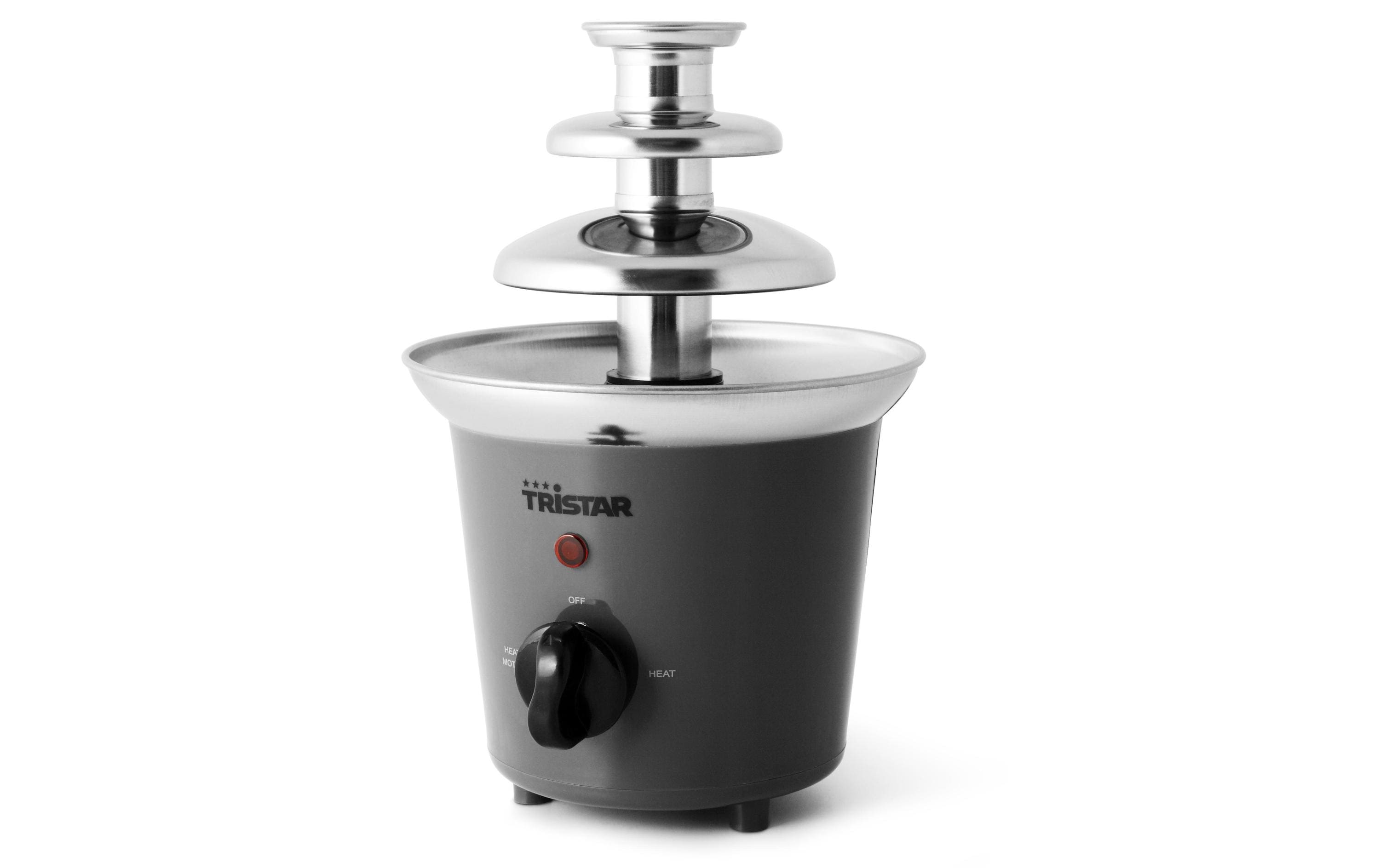 Tristar Schokoladenbrunnen CF-1603 – 3 Etagen, Warmhaltefunktion, 32 W – Edelstahl
