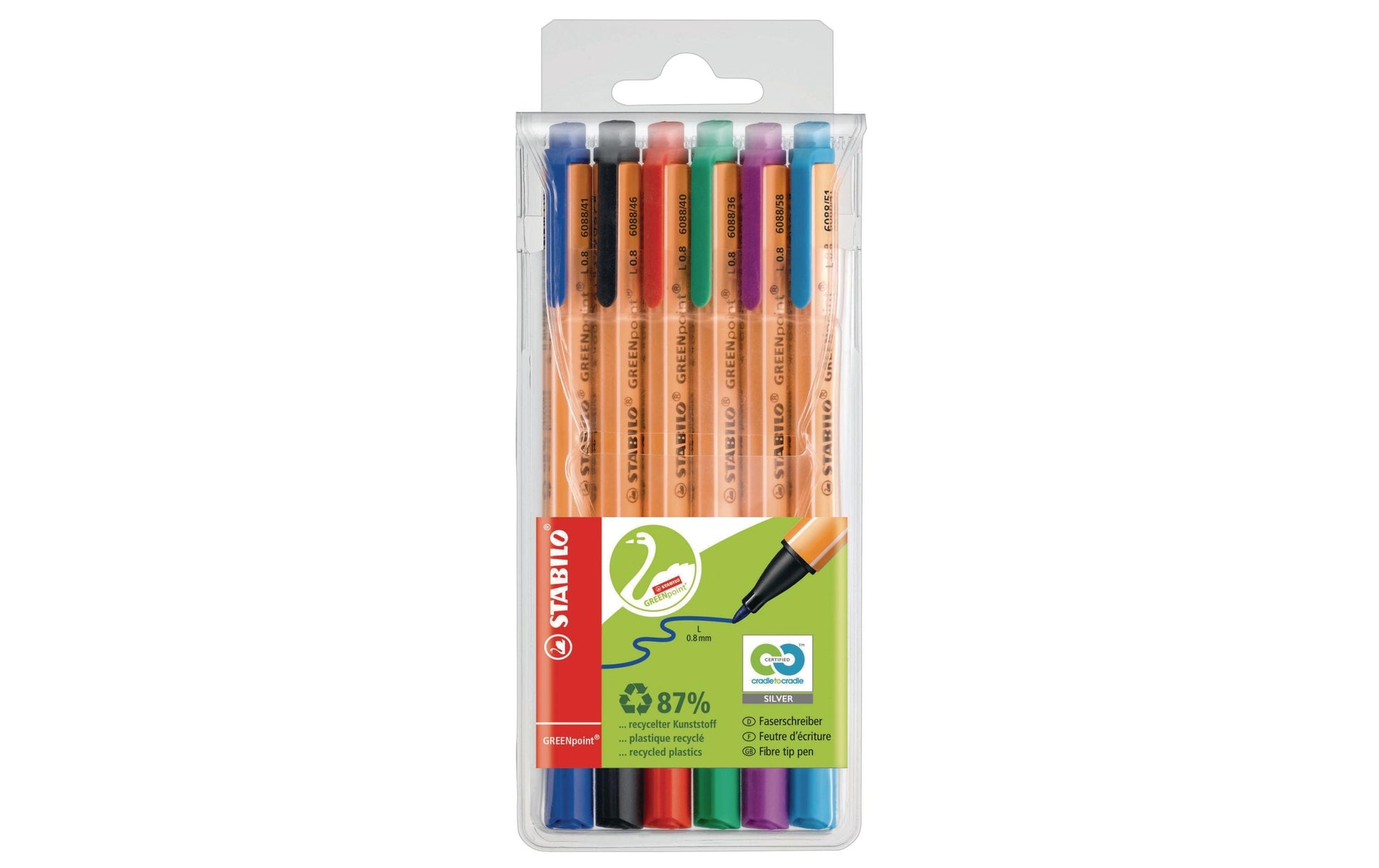 STABILO Filzstifte, Strichbreite 0,8 mm, 6 Farben