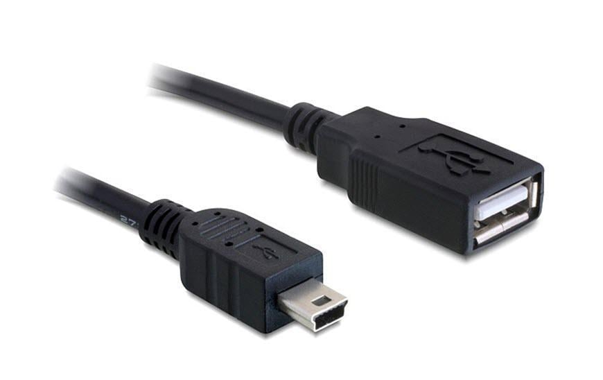 DeLOCK USB-A auf Mini-USB-B Kabel – USB 2.0 (480 Mbit/s) – 0,5 m – Schwarz