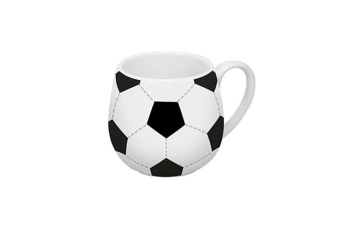 Könitz Porzellan Könitz Kaffeetasse Fussball – 420 ml, Ø 8,2 cm, Porzellan, Weiss, spülmaschinenfest, mikrowellengeeignet