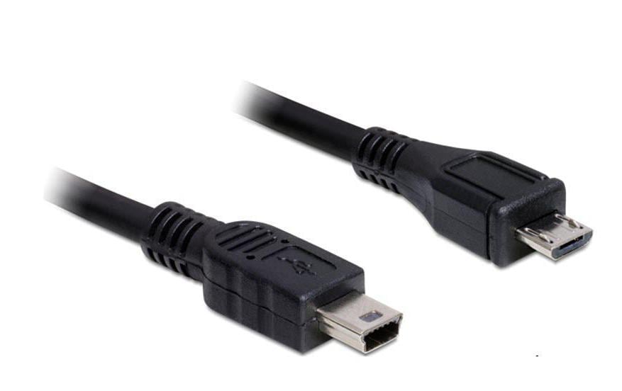 DeLOCK USB Micro-USB-B auf Mini-USB-B Kabel – USB 2.0 (480 Mbit/s) – 1 m – Schwarz