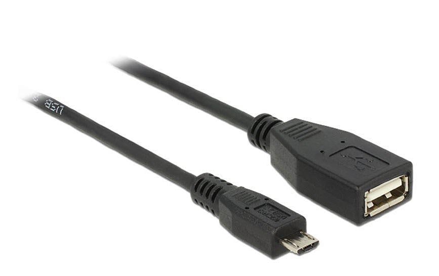DeLOCK USB-Adapter Micro-USB-B auf USB-A – USB 2.0 (480 Mbit/s) – OTG – Schwarz