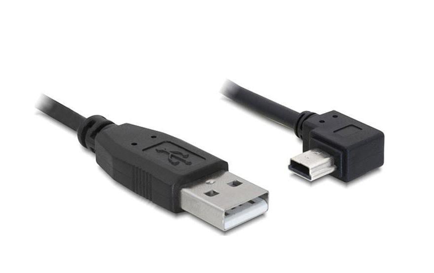 DeLOCK USB-A auf Mini-USB-B Kabel – USB 2.0 (480 Mbit/s) – 2 m – Abgewinkelt – Schwarz