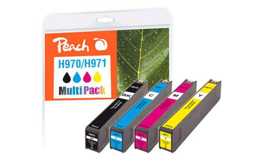 Peach Tintenpatronen-Multipack 970/971, 4er-Pack, kompatibel – für HP OfficeJet Pro X 450/470/476 und andere