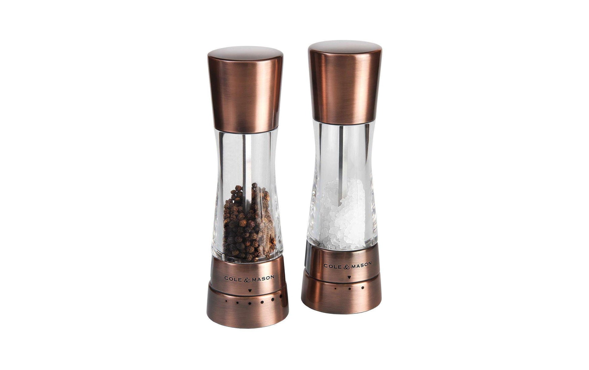 Cole & Mason Salz-/Pfeffermühle 19 cm, Kupfer/Acryl, 2-teilig, Bronze/Transparent