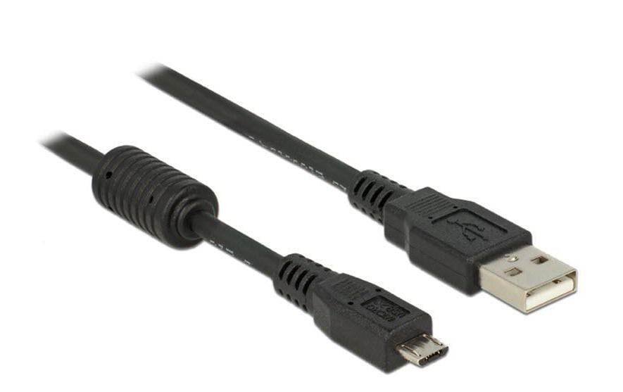 DeLOCK USB-A auf Micro-USB-B Kabel – USB 2.0 (480 Mbit/s) – 3 m – Schwarz – für Handy, PDA, Digitalkamera